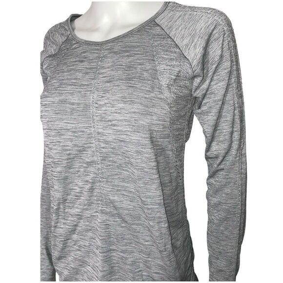 Athleta Foothill Seamless Long Sleeve Heathered Gray Women’s Athletic Top Size M - Picture 2 of 11